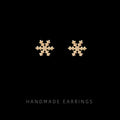 Gold-Tone Mini Crown Four-Leaf Flower And Fox Studs view 3