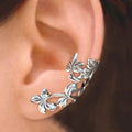 Silver Tone Hollow Leaf Vine Clip On Ear Cuff No Piercing view 1