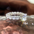 Round Center Stone Eternity Band Ring With Pavé Setting view 2