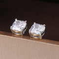 Cushion Solitaire Stud Earrings In Five Stone Colors view 3