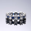 Alternating Square Crystal Eternity Band Ring in Two Colors view 4