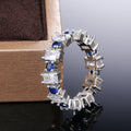 Alternating Square Crystal Eternity Band Ring in Two Colors view 2