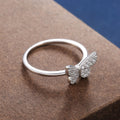 Silver Micro Pavé Clear CZ Butterfly Thin Band Ring view 4
