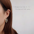 Gold Irregular Hoop Cascading Shell Disc Drop Earrings view 3