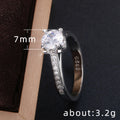Silver Round Clear CZ Cathedral Four-Prong Band Ring view 5
