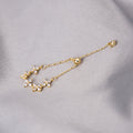 Silver Adjustable Flower Star CZ Pull Chain Band Ring view 3