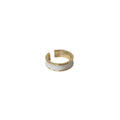 Gold-Tone Open Wave White Enamel And Chain Band Rings view 5