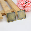 Plain Square Pendant Tray Jewelry Making Component view 2