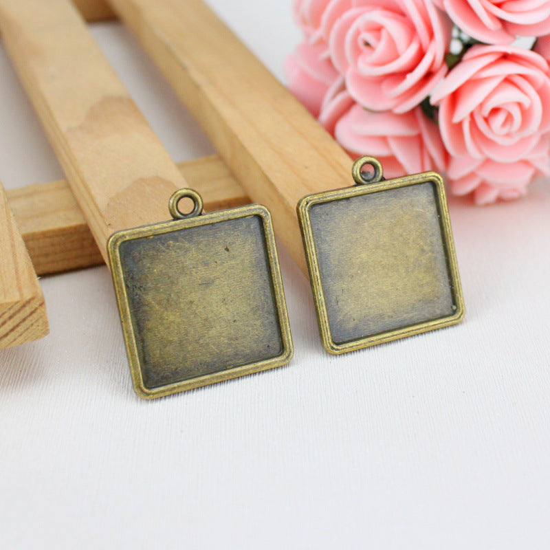 20mm Square Alloy Cabochon Tray Bezel Setting