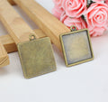 20mm Square Alloy Cabochon Tray Bezel Setting