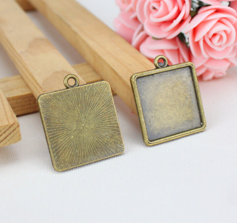 20mm Square Alloy Cabochon Tray Bezel Setting
