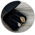 Asymmetric Gold-Tone Hook Earrings Pearl and Matte Drop view 5