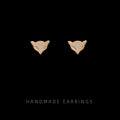 Gold-Tone Mini Crown Four-Leaf Flower And Fox Studs view 7