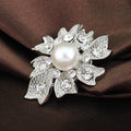 Black Silver Tone Flower Metal Brooch Pin for Jackets and Lapels view 3