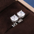 Cushion Solitaire Stud Earrings In Five Stone Colors view 8