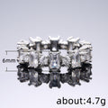 Alternating Square Crystal Eternity Band Ring in Two Colors view 5