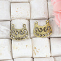 Double Loop Hollow Alloy Connector Charm 19x17mm