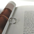 Silver Heart Belt Buckle Open Adjustable Ring Band view 3