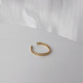 Gold-Tone Open Wave White Enamel And Chain Band Rings view 7