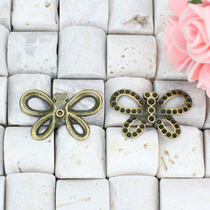 Dotted Openwork Butterfly Metal Connector Components