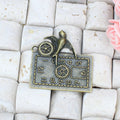 Bicycle Clock Face Metal Charms in Gold, Bronze and Silver Tones view 2