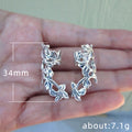 Silver Tone Hollow Leaf Vine Clip On Ear Cuff No Piercing view 4