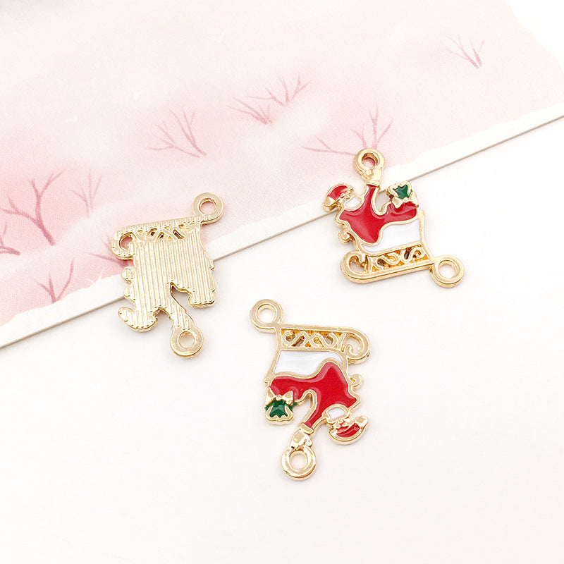 Enamel Zinc Alloy Christmas Tree Charm Pendant for DIY Holiday Jewelry Decoration