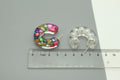 Chunky Clear Acrylic C Hoop Stud Earrings in Two Embedded Designs view 5