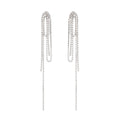 Crystal Chain Tassel Earring Collection with Sparkling Stone Details view 5