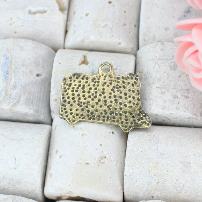 Vintage New York Bus Alloy Charm Pendant 22x17mm