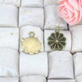 Layered Daisy Flower Alloy Charm in 3 Metal Finishes view 2