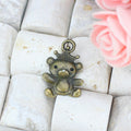 22x15mm Vintage Crown Bear Alloy Charm Pendant