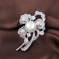 Black Silver Tone Flower Crystal Metal Brooch Pin 1 Pictured Designs 1 Pictured Designs view 3