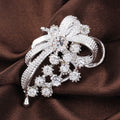 Black Silver Tone Ribbon Bow Crystal Metal Brooch Pin 1 Pictured Designs 1 Pictured view 2