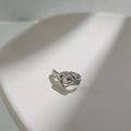 Silver Heart Belt Buckle Open Clip Ear Cuff Jewelry view 4