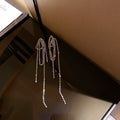 Crystal Chain Tassel Earring Collection with Sparkling Stone Details view 3
