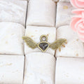 Winged Heart Metal Charms in Gold, Bronze and Silver Tone Finishes view 2
