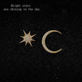 Gold Asymmetric Star And Moon Pavé Stud Earrings Pair view 1