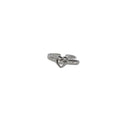 Silver Heart Belt Buckle Open Adjustable Ring Band view 5