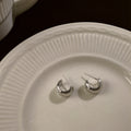Gold And Silver Tone Polished Chunky C Shape Stud Earrings view 6