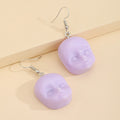 Pastel Doll Face Resin Hook Earrings in Three Colors view 2