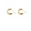 Gold And Silver Tone Polished Chunky C Shape Stud Earrings view 5