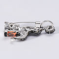 Black Crystal Dolphin Balancing Ball Brooch Decorative Lapel Pin view 3