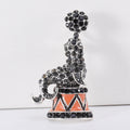 Black Crystal Dolphin Balancing Ball Brooch Decorative Lapel Pin view 6