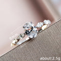 Round Three-Stone Vine Ring In Gold And Silver Tones view 4