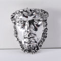 Sculpted Classical Face Brooch in Gold and Silver Tones view 7