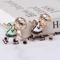 Cartoon Ice Hockey Player Brooch in Green or White Jersey view 4