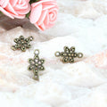 Vintage Flower Alloy Connector Charm 18x10mm