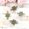 Two Loop Floral Alloy Connector Charm in 2 Metal Finishes view 2
