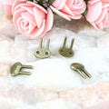 Vintage Tiny Rabbit Head Connector Metal Jewelry Component, 2 Finish Options view 2